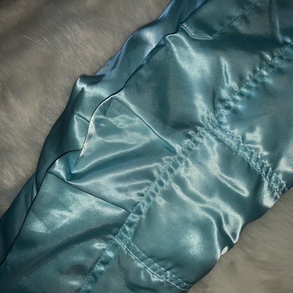 🔹BABY BLUE BOMBER JACKET, Satiny, Charlotte Russe - Picture 14 of 16